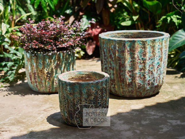 Fourier Round Planter Atlantic Green