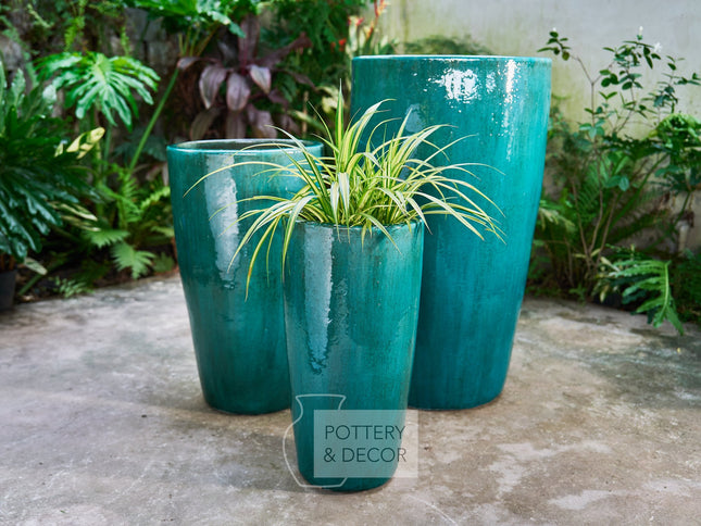 Elegante Round Planter Aqua