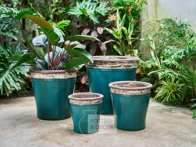 Hayley Round Planter Atlantic/Majestic Green