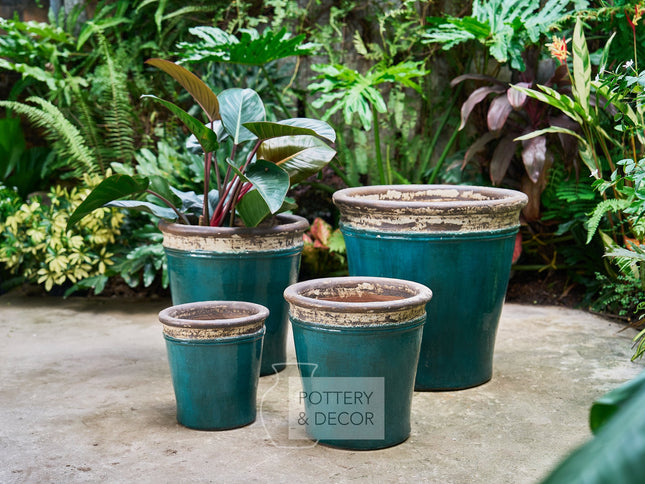 Hayley Round Planter Atlantic/Majestic Green
