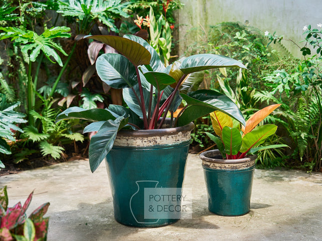 Hayley Round Planter Atlantic/Majestic Green