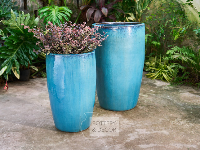 Tucker Round Planter Aqua