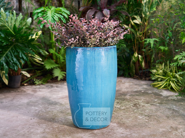 Tucker Round Planter Aqua