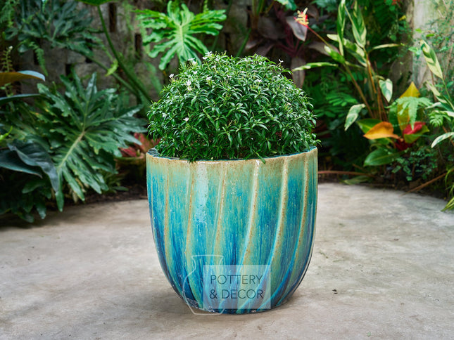Borina Round Planter Bali Blue