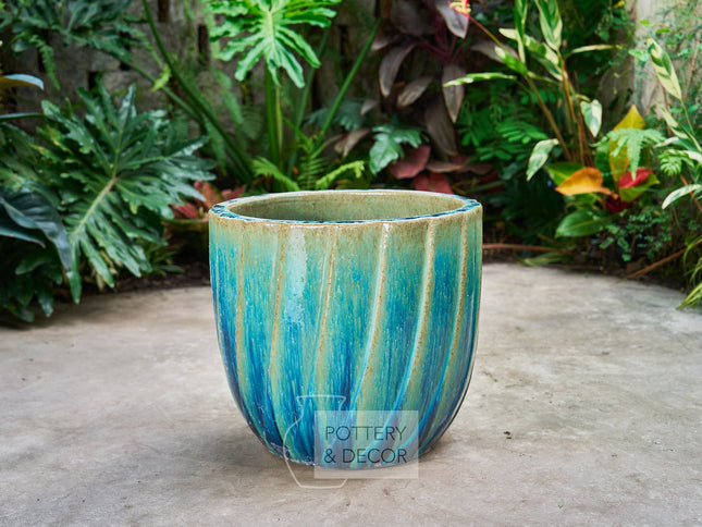 Borina Round Planter Bali Blue