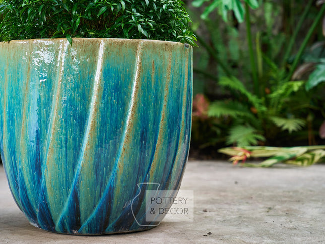 Borina Round Planter Bali Blue