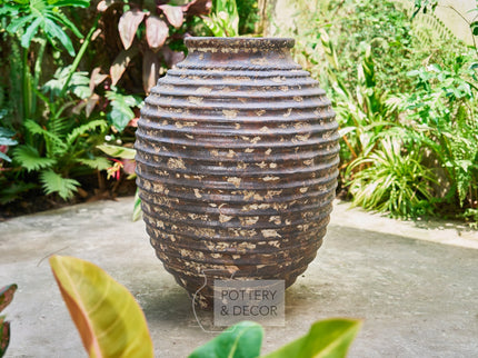 Ribbed Round Jar Dark Athens