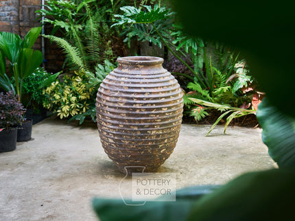 Ribbed Round Jar Dark Athens