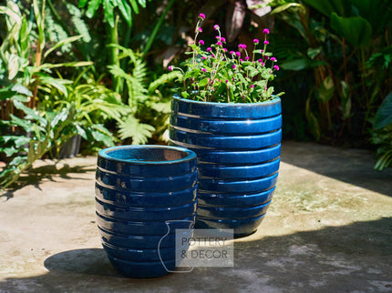 Loire Round Planter Blue