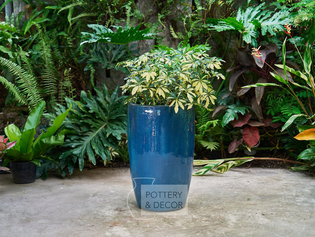 Elegante Round Planter Blue