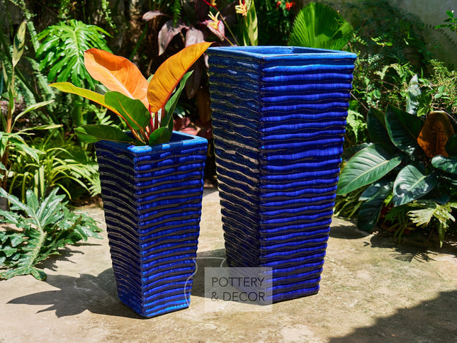 Valla Square Jar Blue
