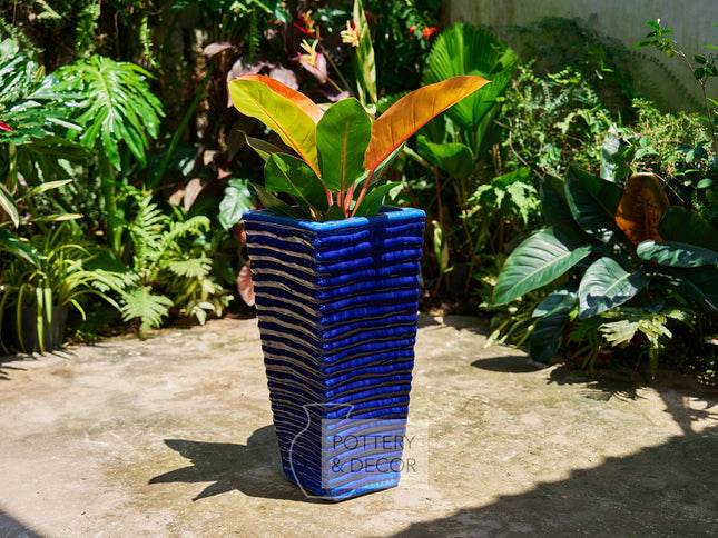 Valla Square Jar Blue
