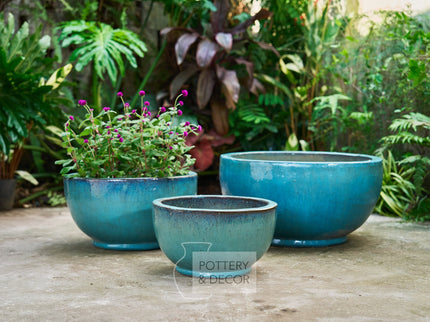 Sager Low Bowl Aqua