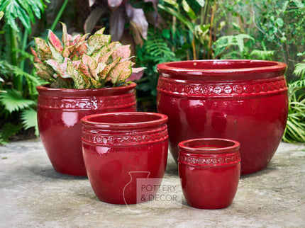 Rodolfo Round Planter Red