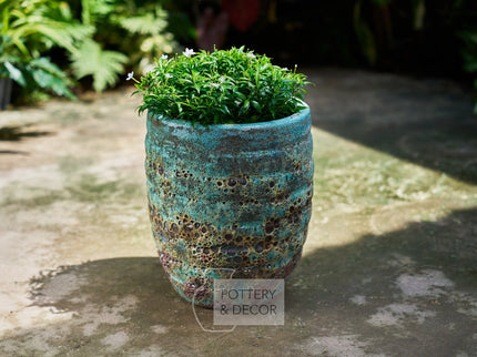 Loire Round Planter Atlantic Green Rust