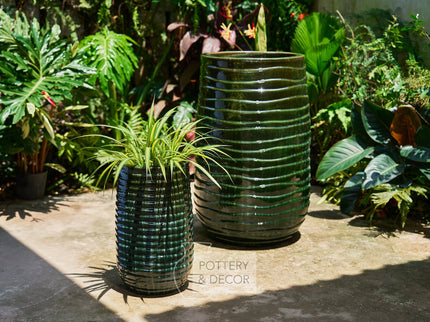 Samaria Round Planter Burnt Green