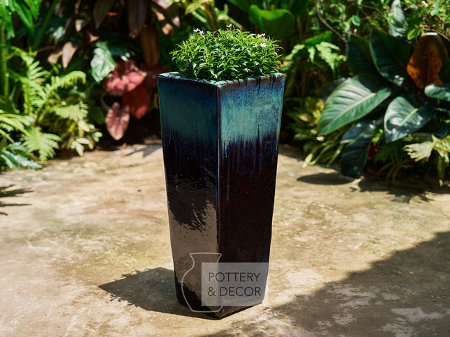 Bretmoor Square Jar Aqua/Brown