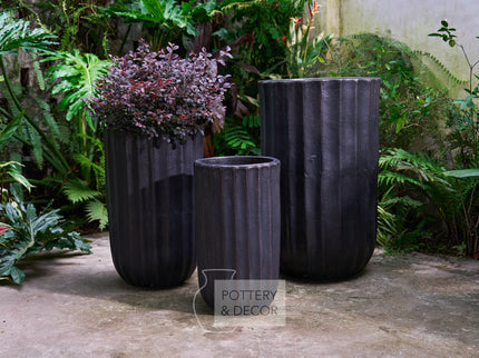 Janis Round Planter Matte Black