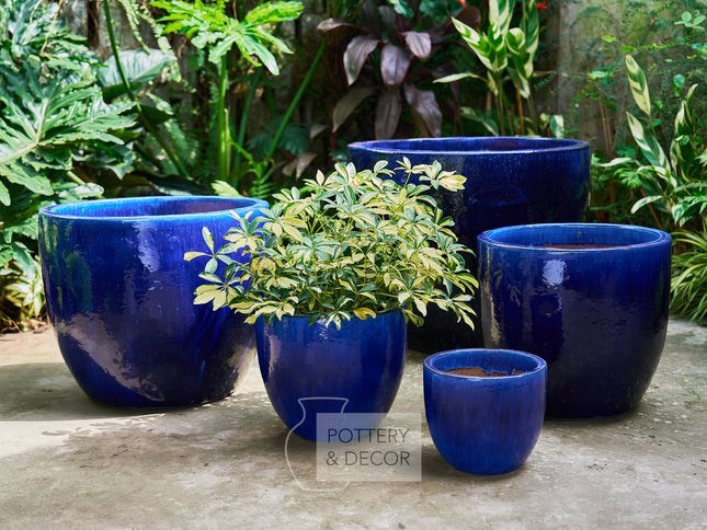 Thorncrest Round Planter Blue