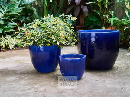 Thorncrest Round Planter Blue