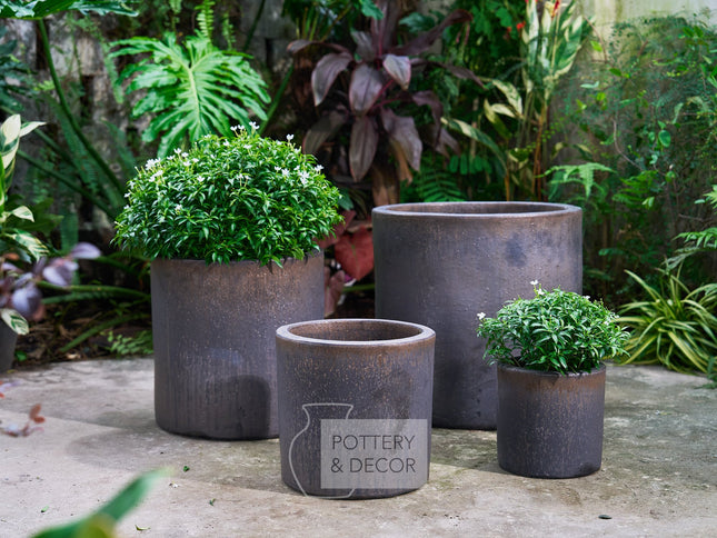 Bergman Round Planter Atlantic Black