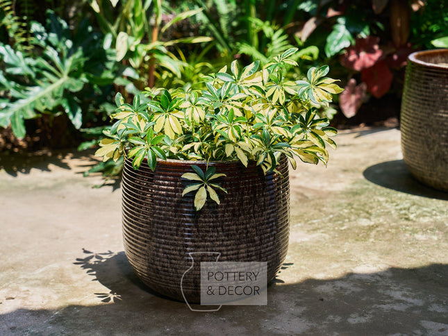 Elysian Round Planter Brown Mist