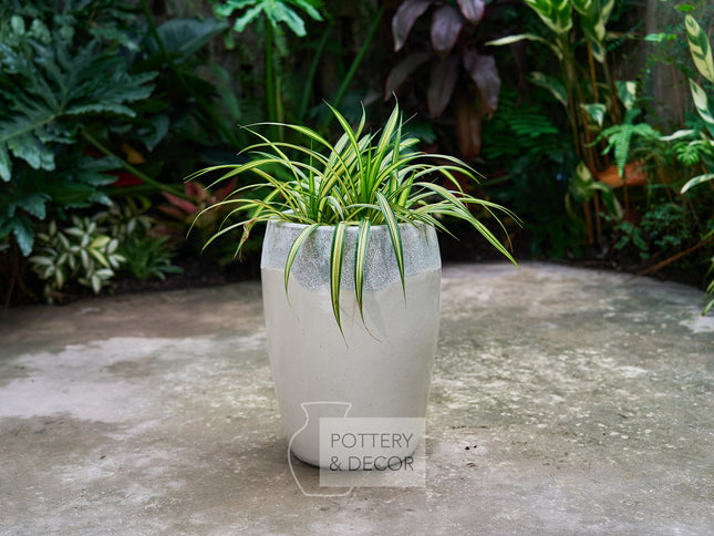 Cliffwood Round Planter Atlantic/White
