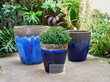 Teale Round Planter Atlantic/Blue