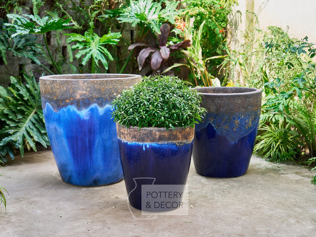 Teale Round Planter Atlantic/Blue