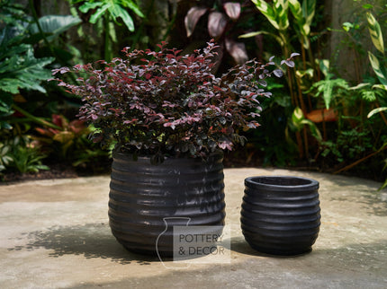 Littleton Round Planter Matte Black