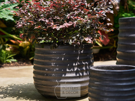 Littleton Round Planter Matte Black