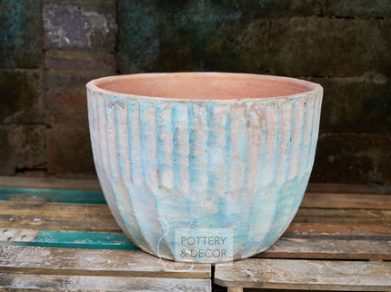 Peachtree Round Planter Baja Blue