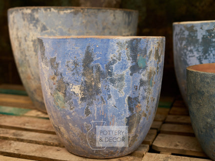 Thorncrest Round Planter Baja Blue