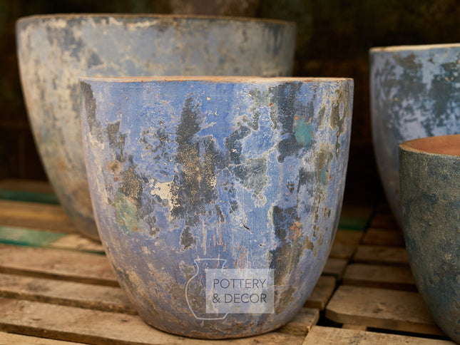 Thorncrest Round Planter Baja Blue