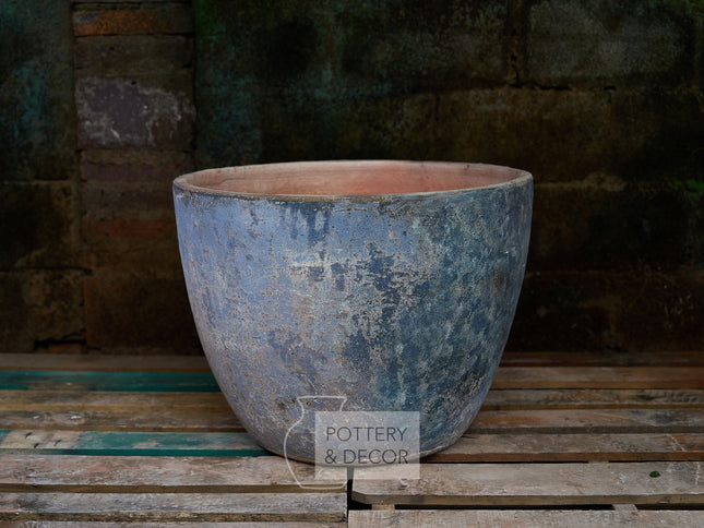 Thorncrest Round Planter Baja Blue