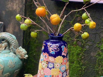 Blue Floral Vase