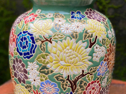 Peony Green Vase