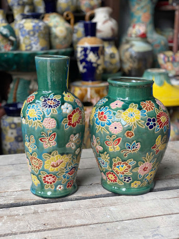 Twin Floral Vases